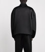 FEAR OF GOD ESSENTIALS Black Bonded Satin Bomber Jacket