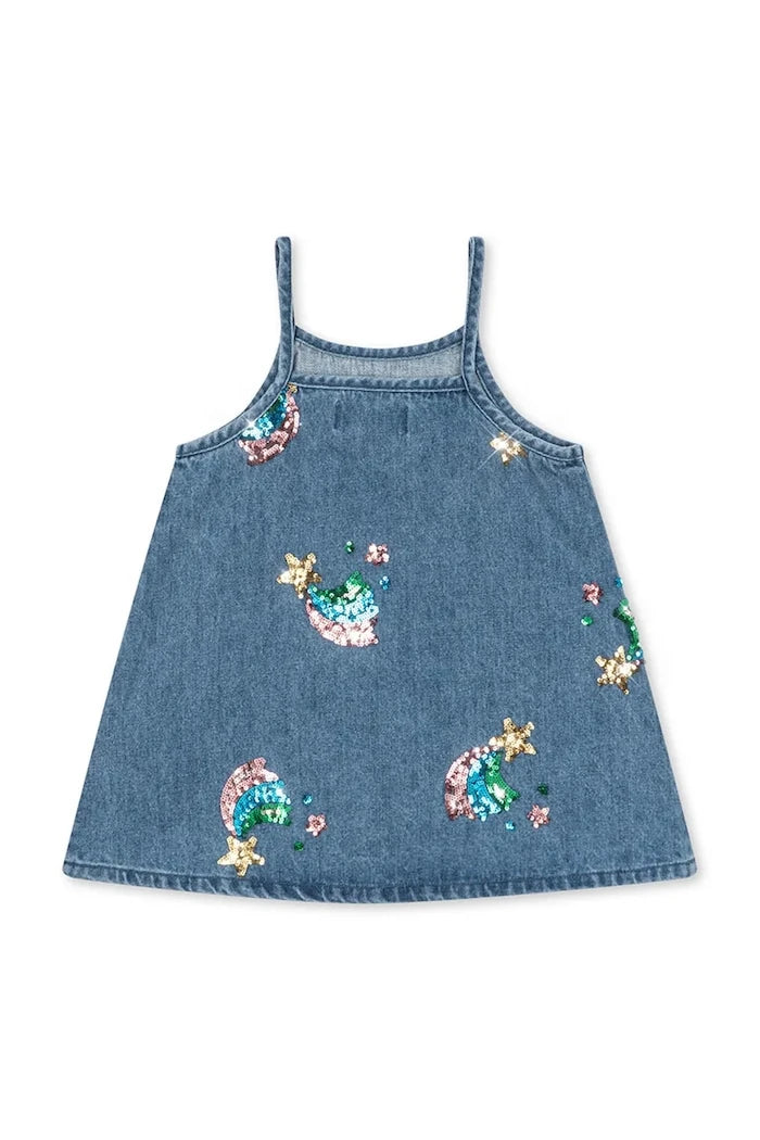 Konges Sløjd Yazlık Denim MAGOT SEQUIN STRAP DRESS GOTS