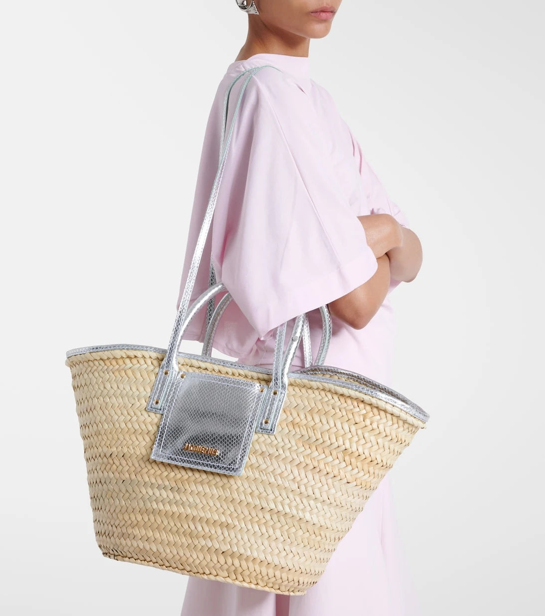 Jacquemus - Soli Medium croc-effect raffia basket bag