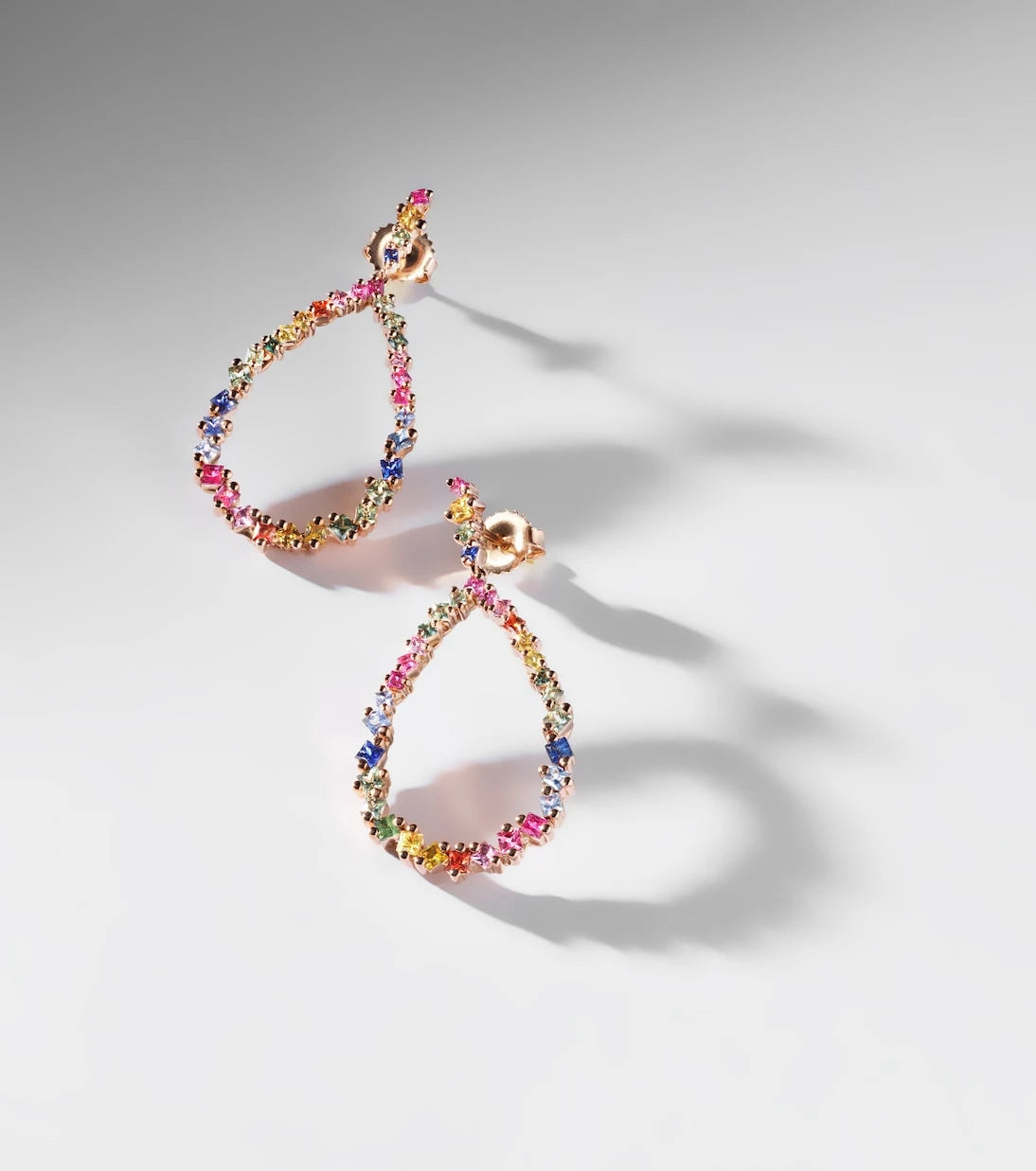 Suzanne Kalan - 18kt rose gold drop earrings with sapphires