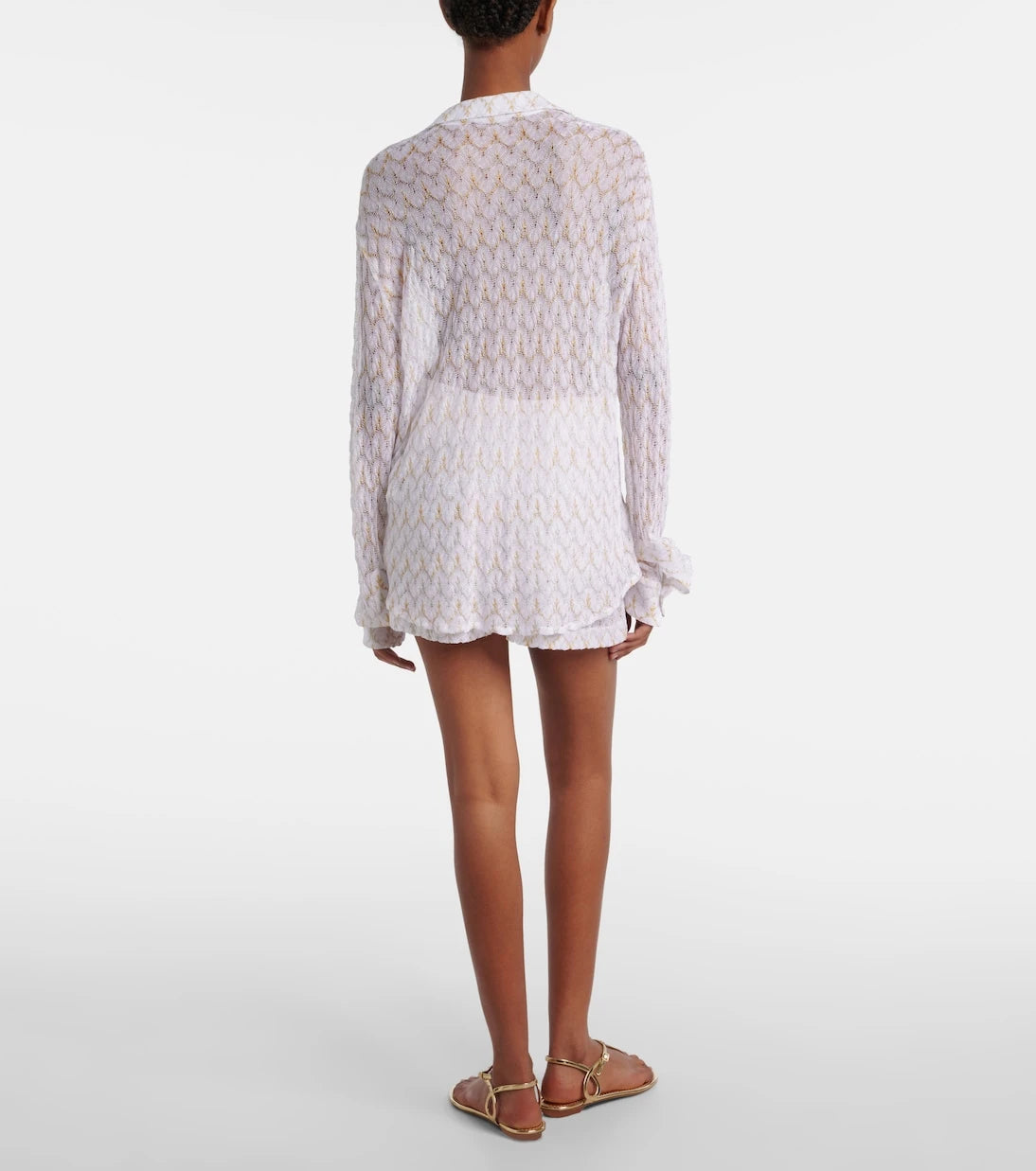 Missoni - Open-knit lamé shorts