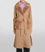 Yves Salomon Beige Cashmere-Wool Fox Fur-Trim Coat