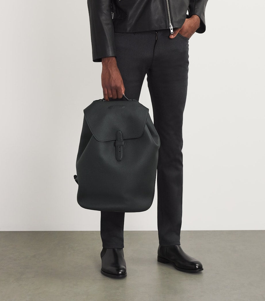 Grained Leather Backpack