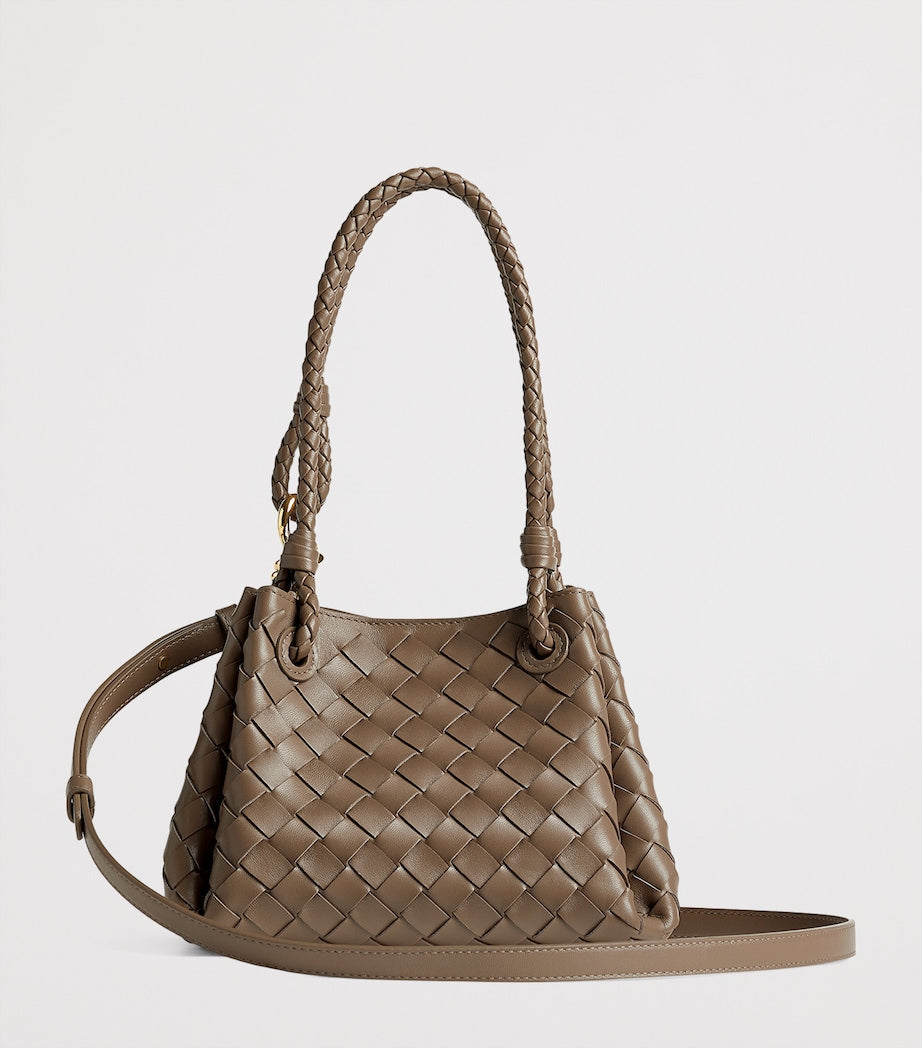 Small Leather Intrecciato Parachute Shoulder Bag