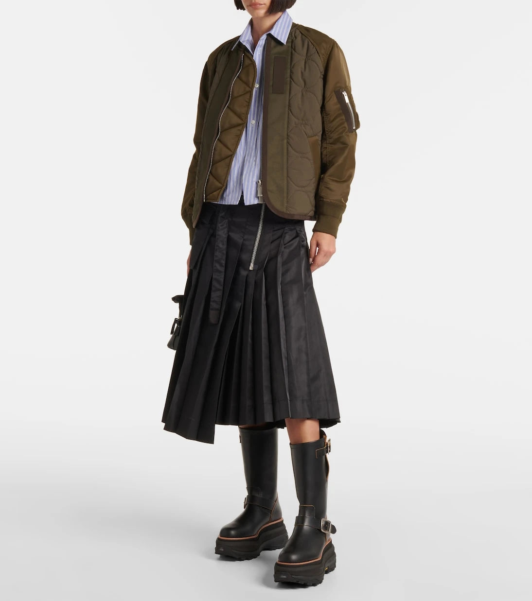 Sacai - Leather platform biker boots
