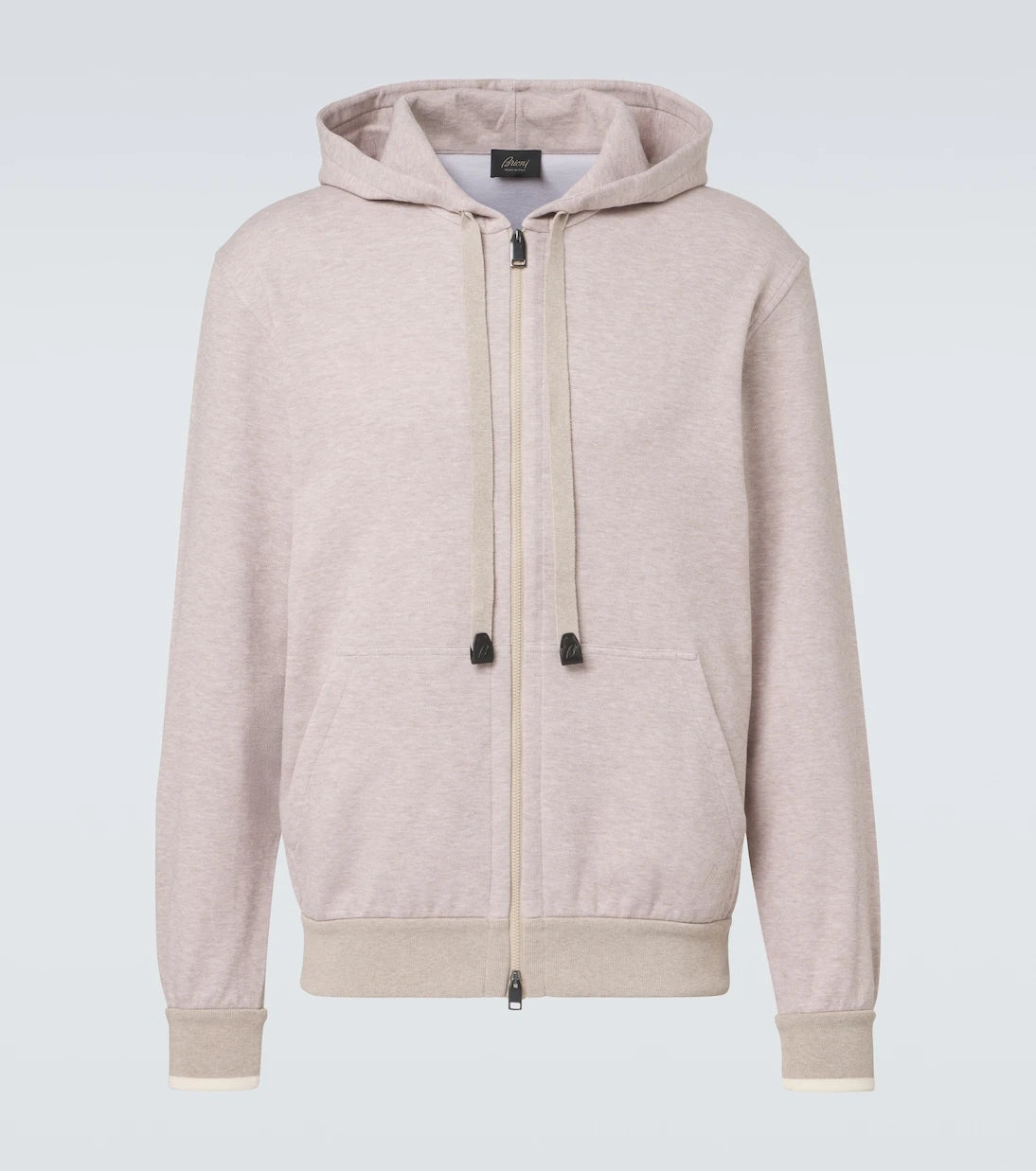 Brioni - Cotton-blend zip-up hoodie