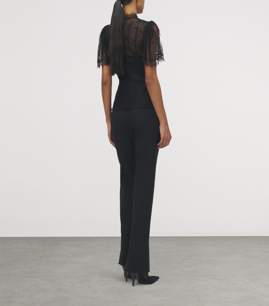 McQueen Black Lace-Detail Blouse