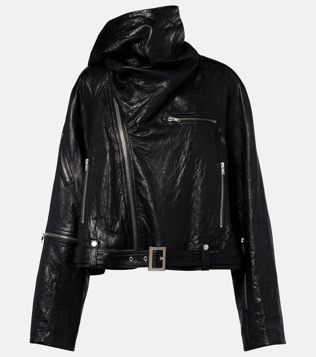 Rick Owens - Scarf Light leather biker jacket