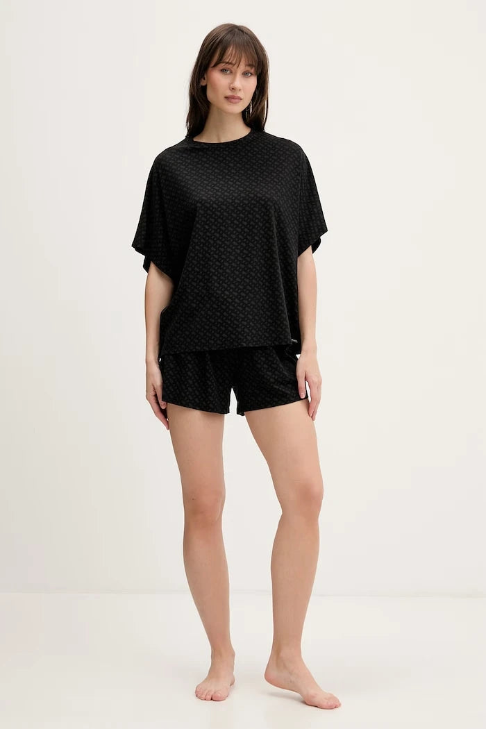 BOSS Kadın Kısa Pijama Altı Liocel B Logo_Shorts