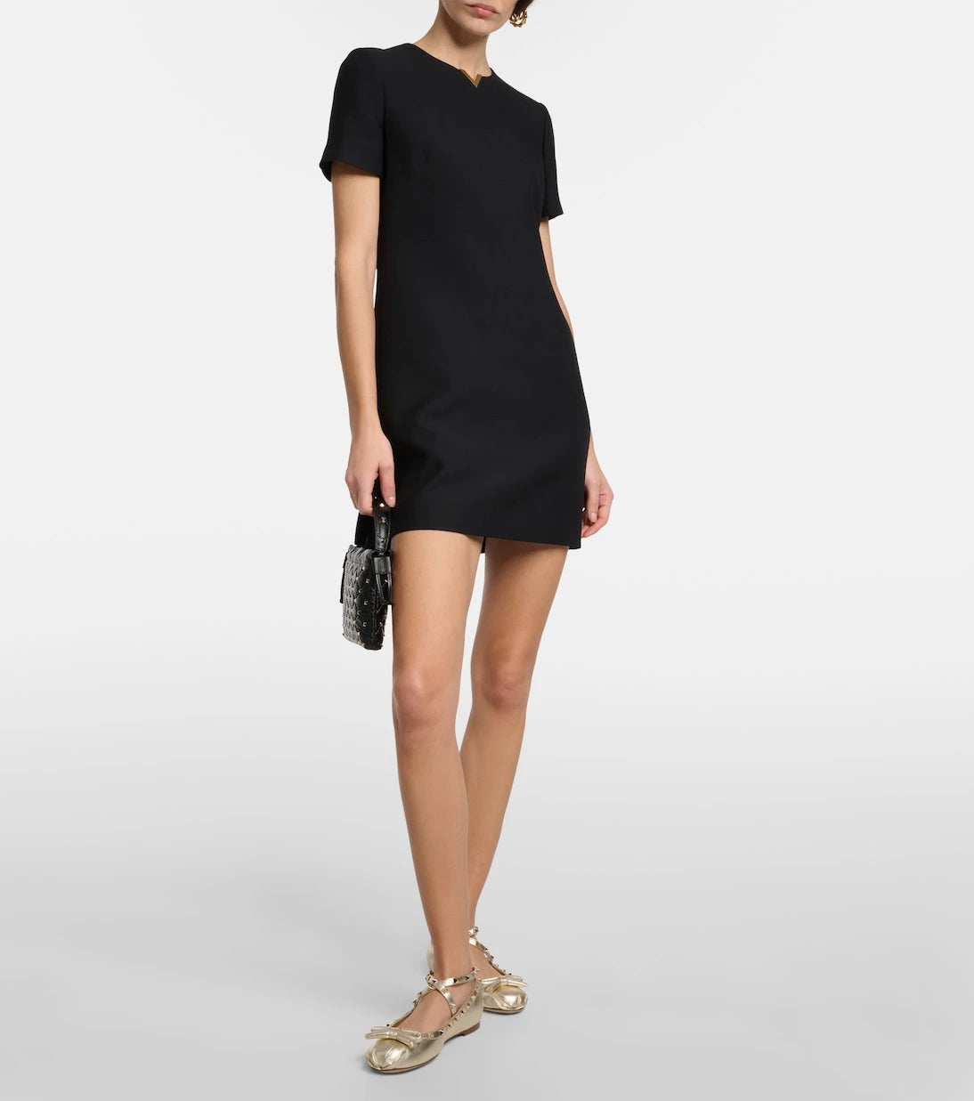 Valentino Garavani - Rockstud metallic leather ballet flats