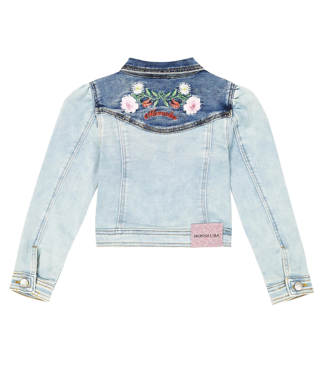 Monnalisa - Embroidered denim jacket