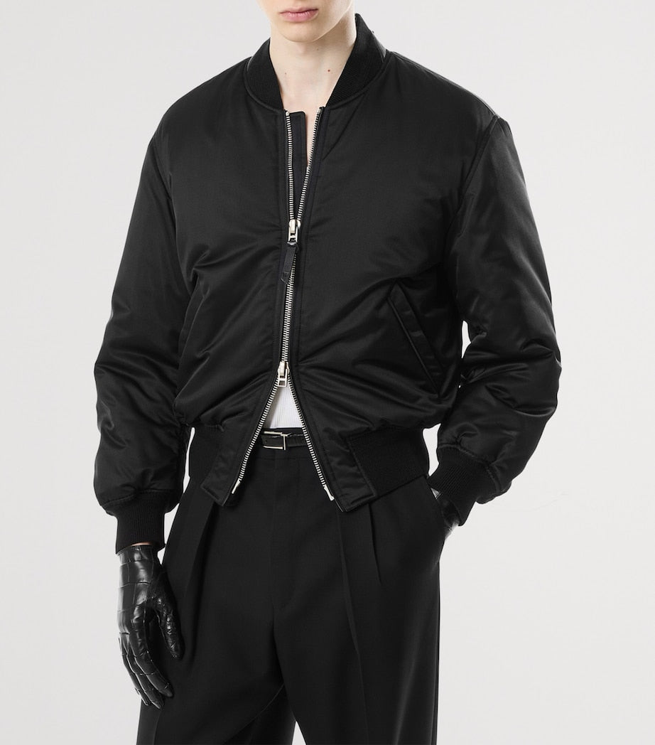 TOM FORD Black Silk Bomber Jacket