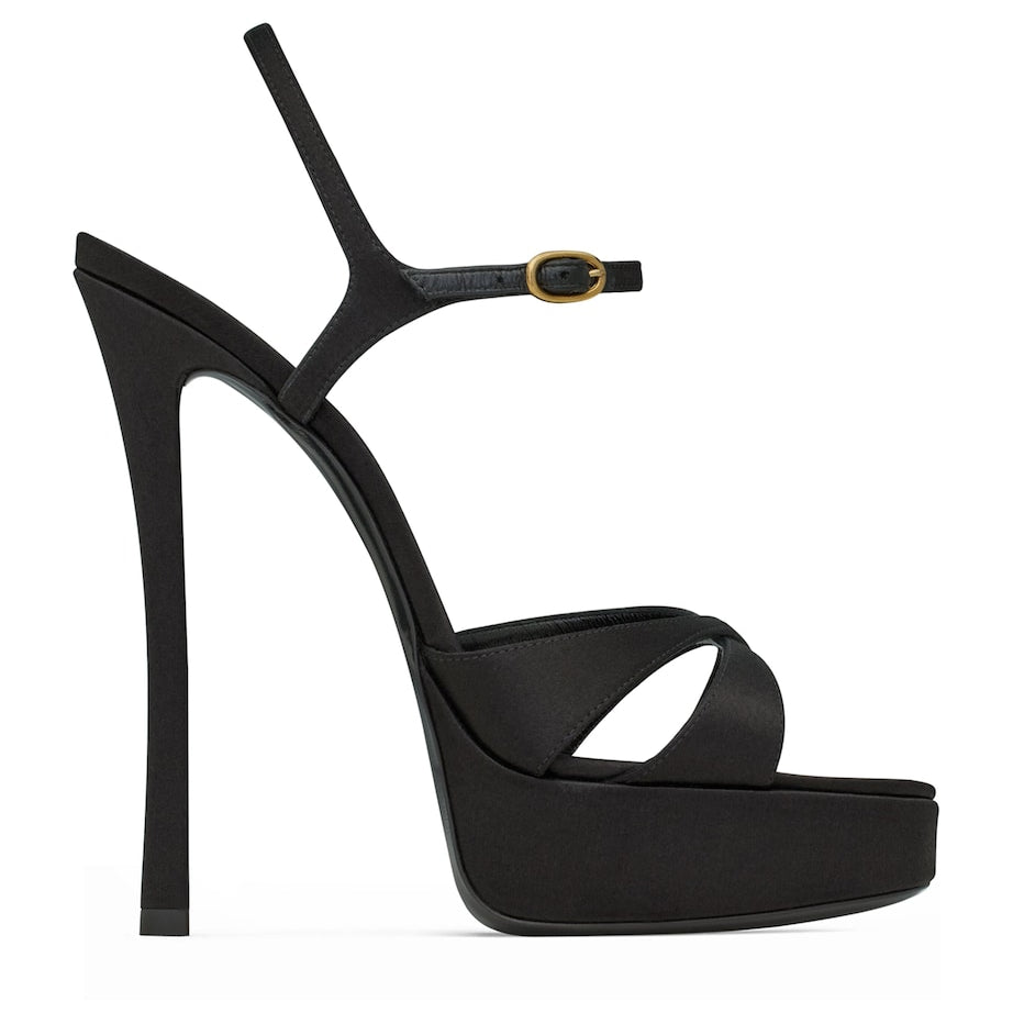 Saint Laurent Black Debbie Platform Sandals 110