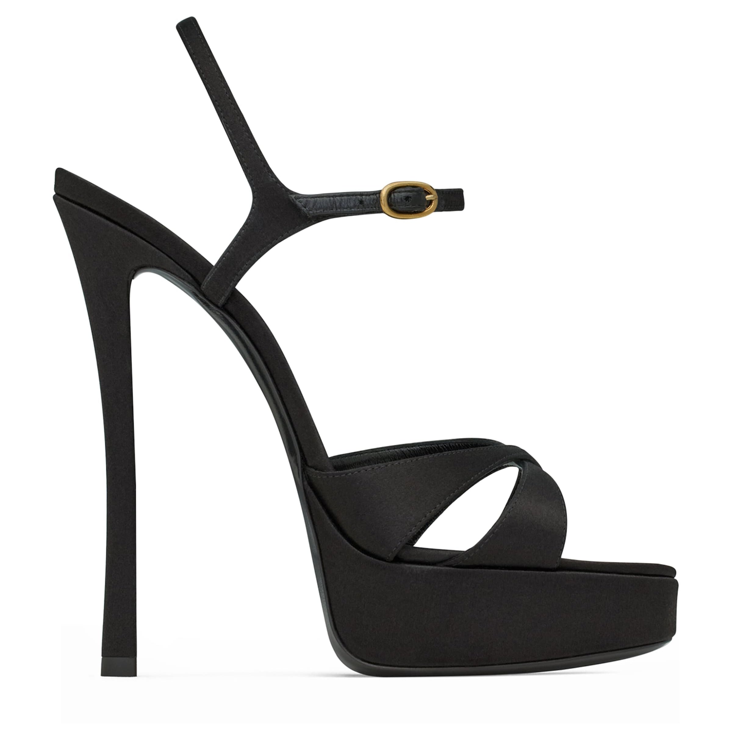 Saint Laurent Black Debbie Platform Sandals 110