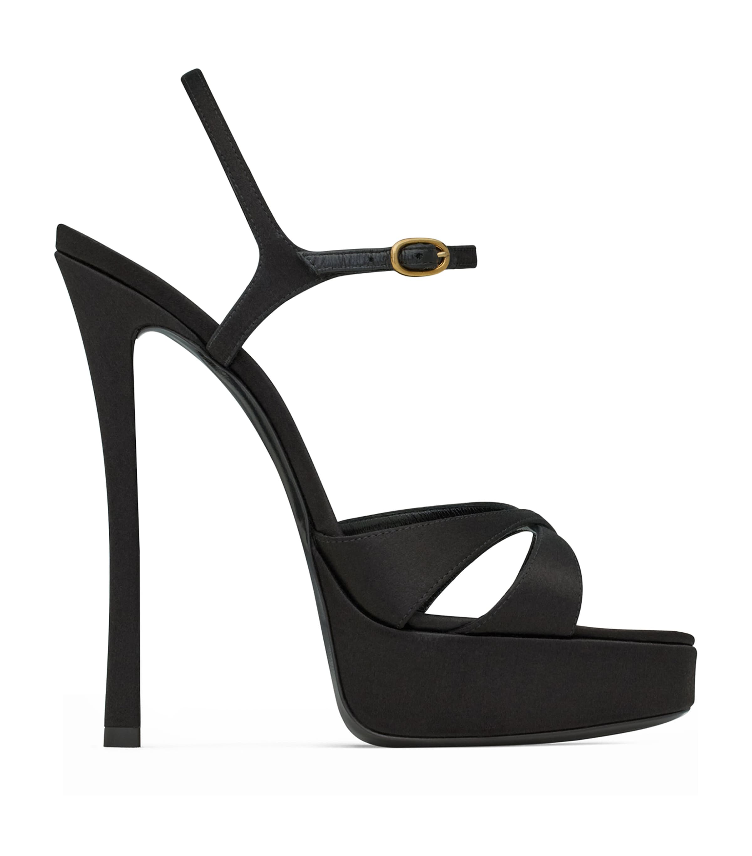 Saint Laurent Black Debbie Platform Sandals 110