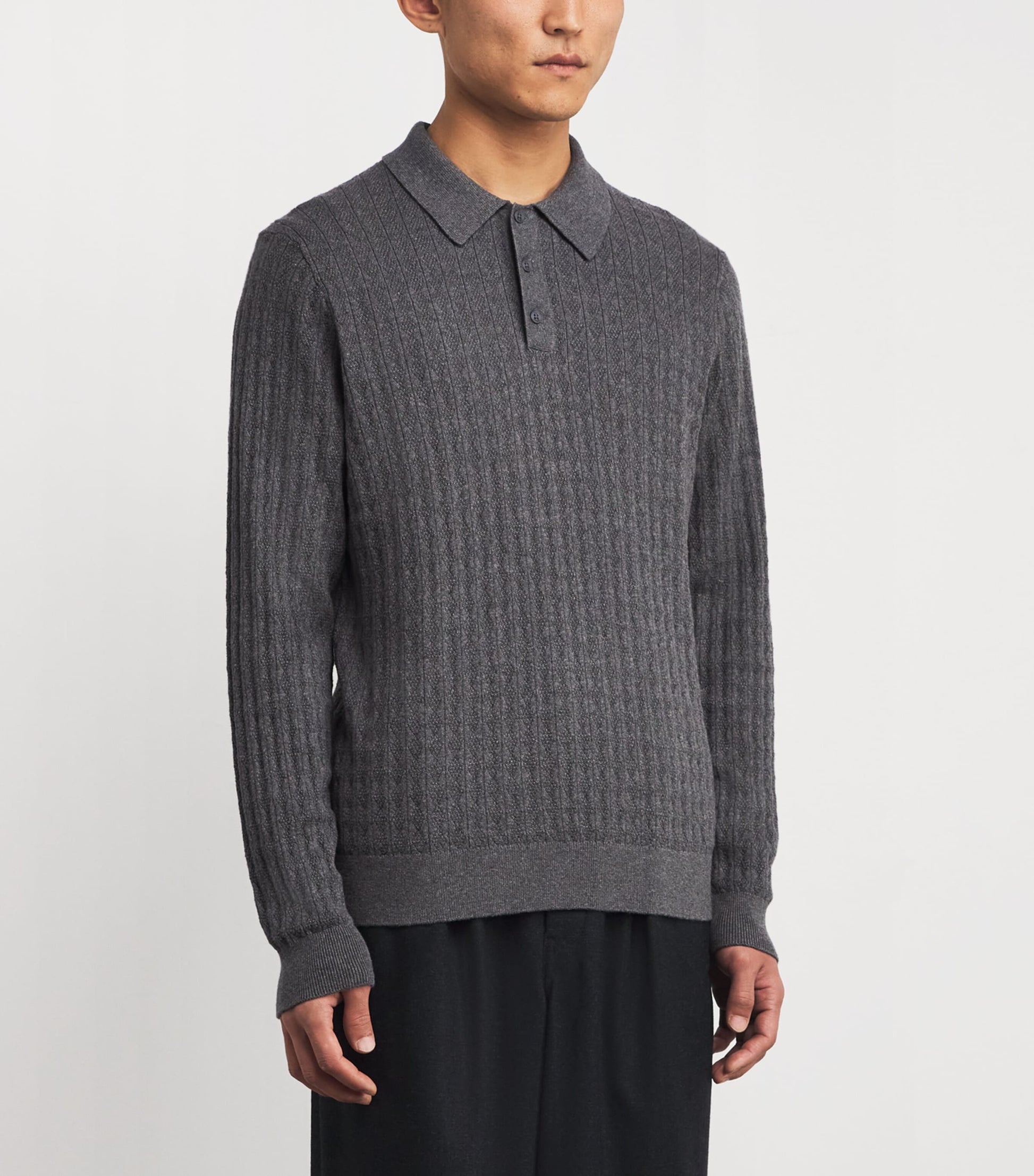 Cotton-Cashmere Oban Polo Sweater