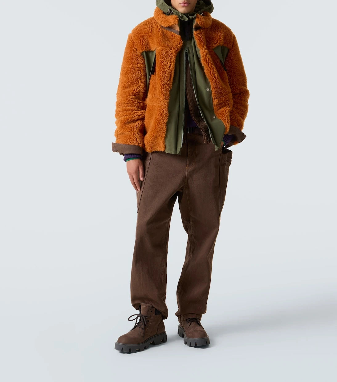 Sacai - Wool-blend and canvas jacket