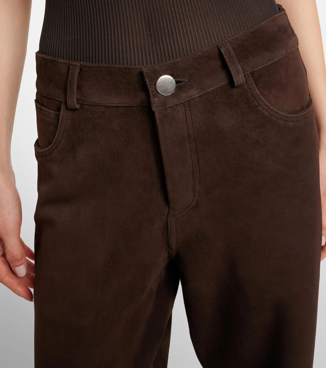Nour Hammour - Milo suede wide-leg pants