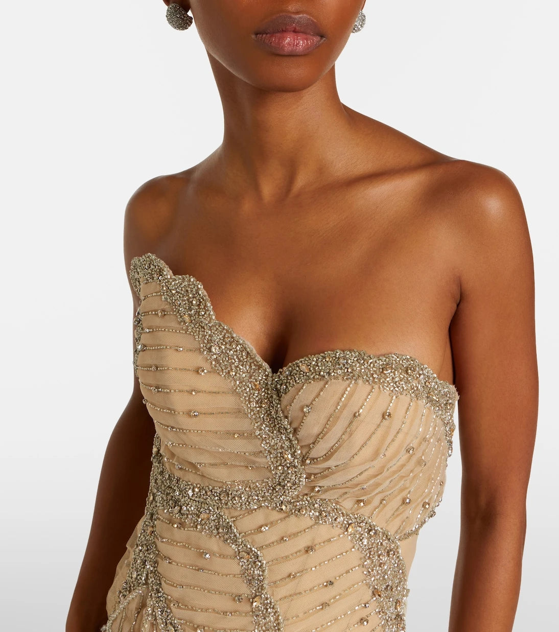 Costarellos - Sylvie embellished georgette cocktail dress