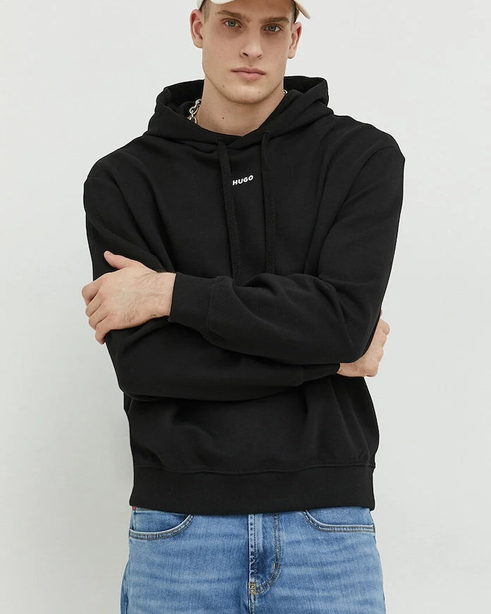 HUGO kapüşonlu erkek pamuklu sweatshirt Dapo