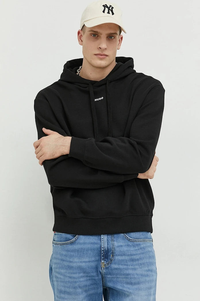 HUGO kapüşonlu erkek pamuklu sweatshirt Dapo