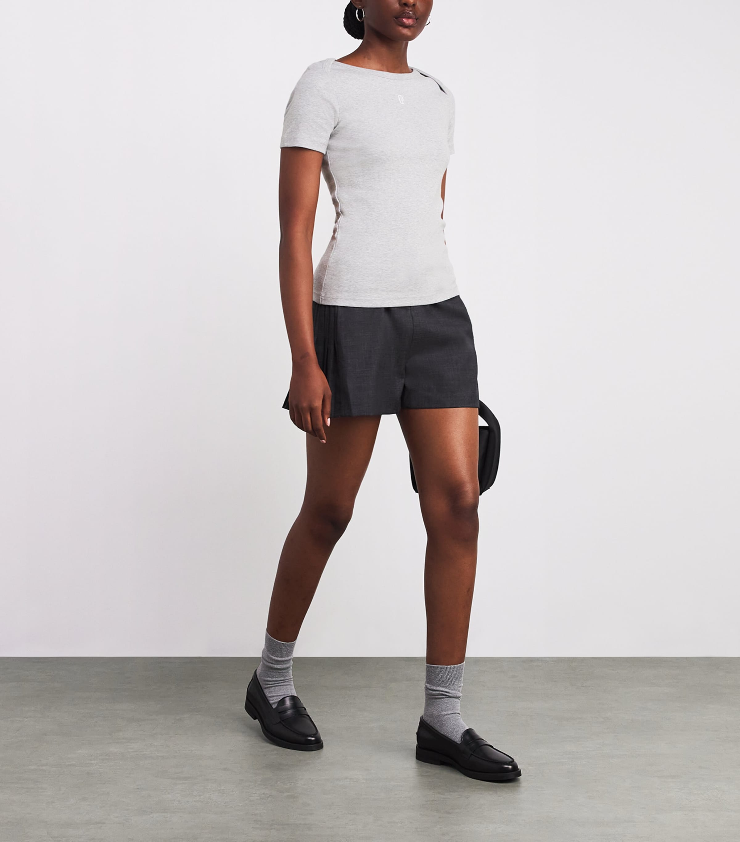 Claudie Pierlot Grey Cotton Short-Sleeve T-Shirt