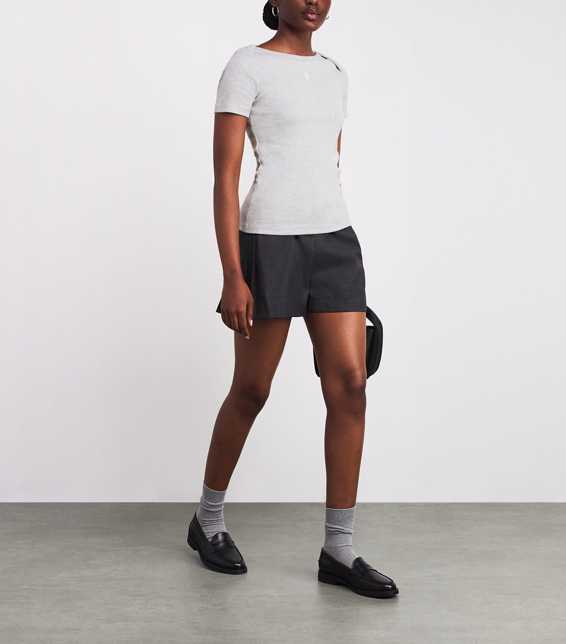 Claudie Pierlot Grey Cotton Short-Sleeve T-Shirt