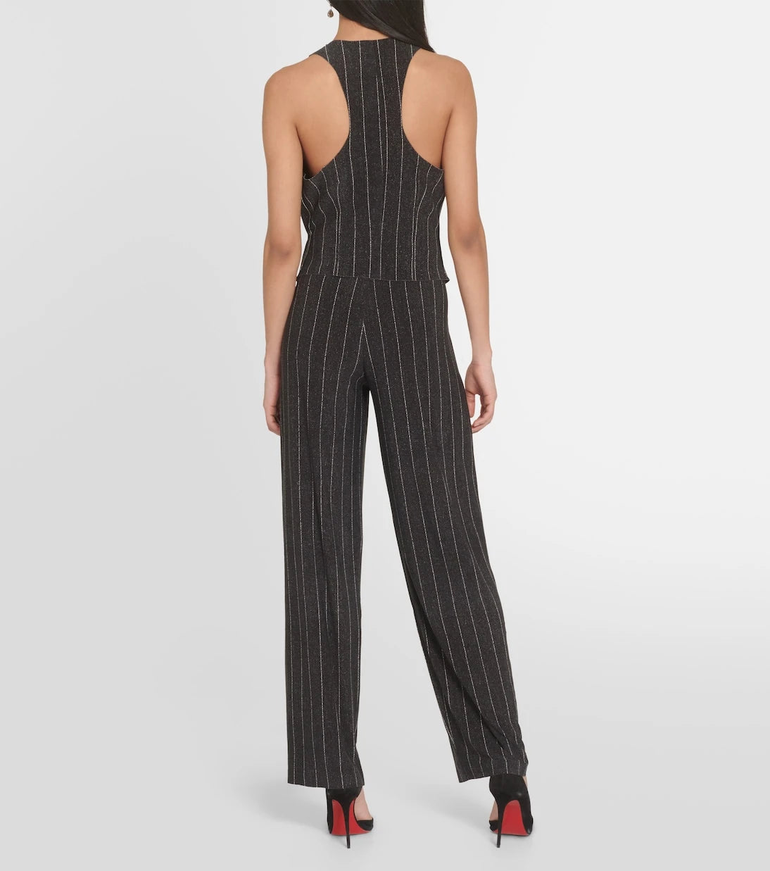Norma Kamali - Chalk stripe racerback vest