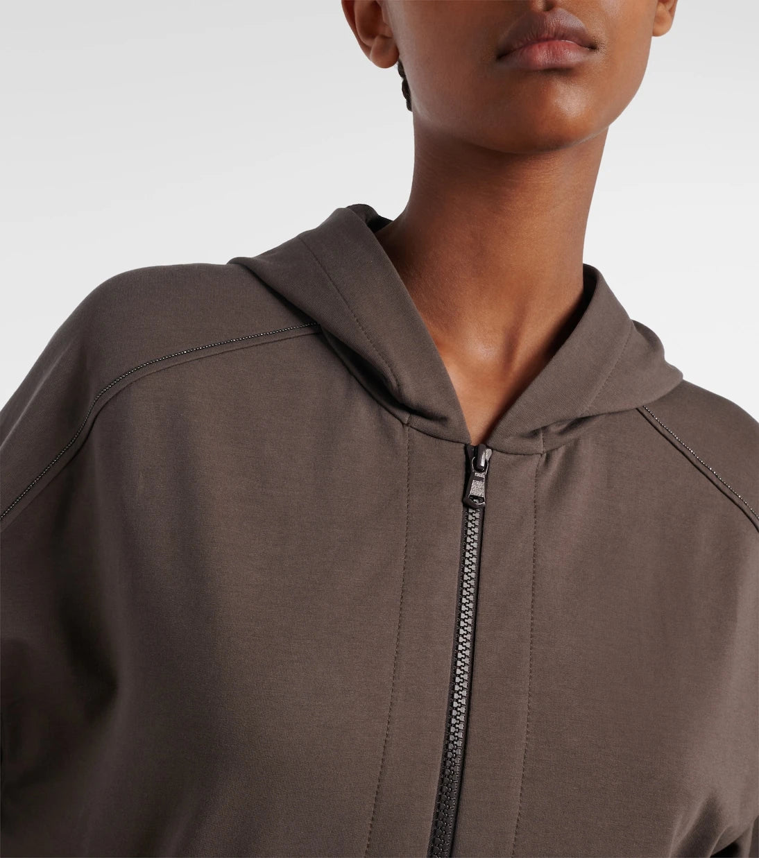 Brunello Cucinelli - Monili cotton zip-up hoodie