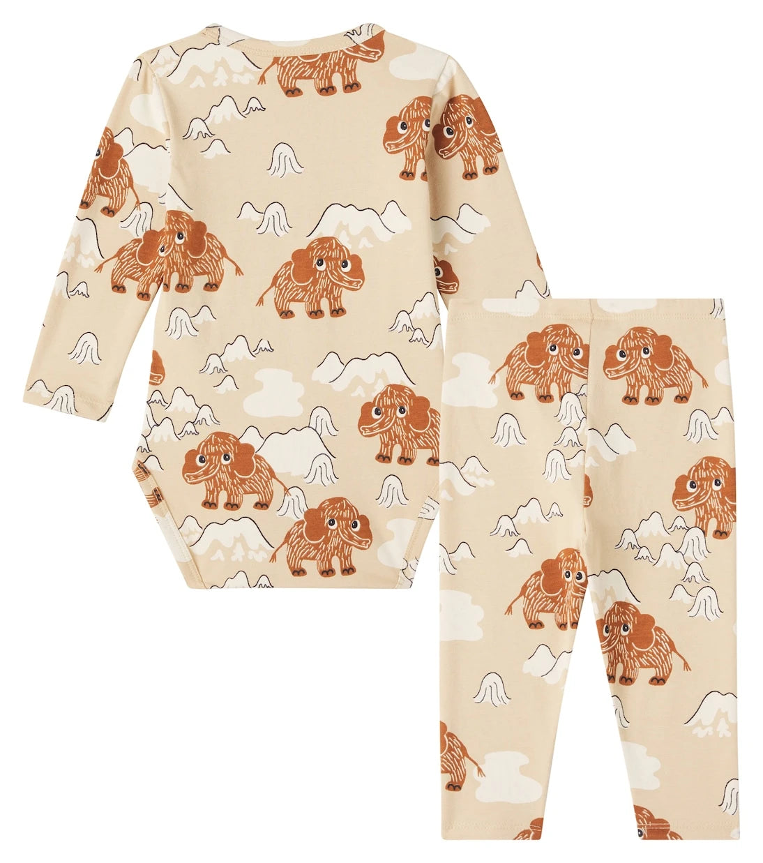 Mini Rodini - Baby Mammoth cotton-blend bodysuit and pants set
