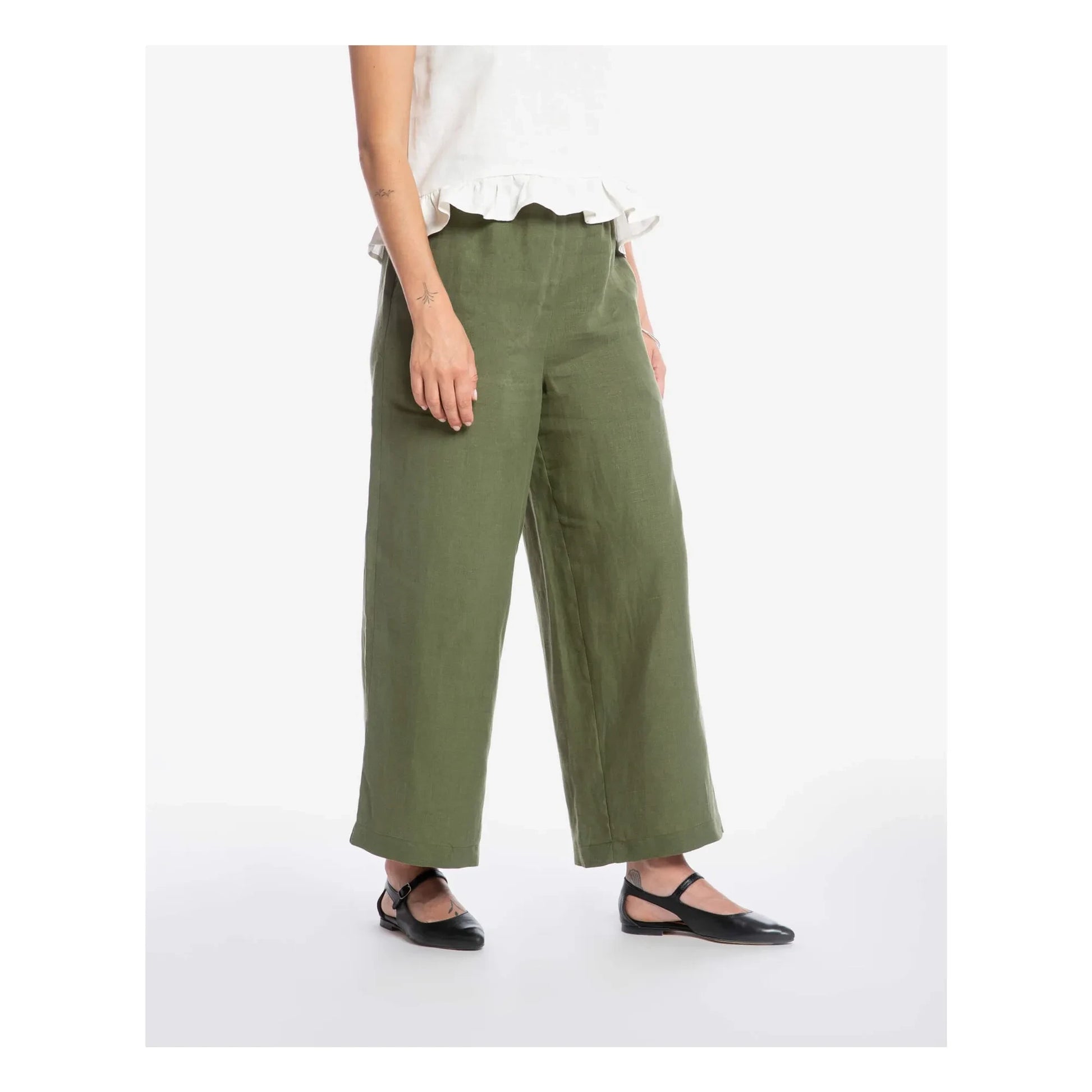Matona - Linen pants | Olive