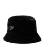 Black Faux Fur Bucket Hat