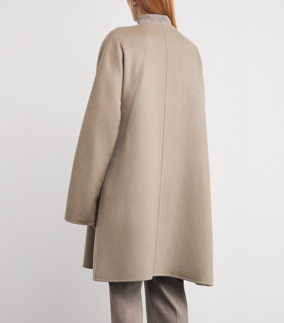 Lafayette 148 Beige Cashmere Reversible Scarf Coat