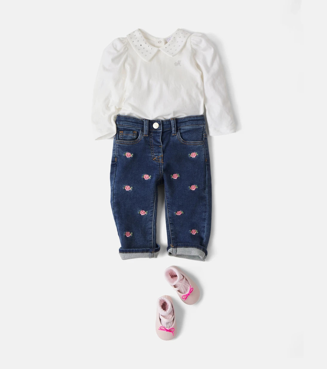 Monnalisa - Baby embellished cotton bodysuit