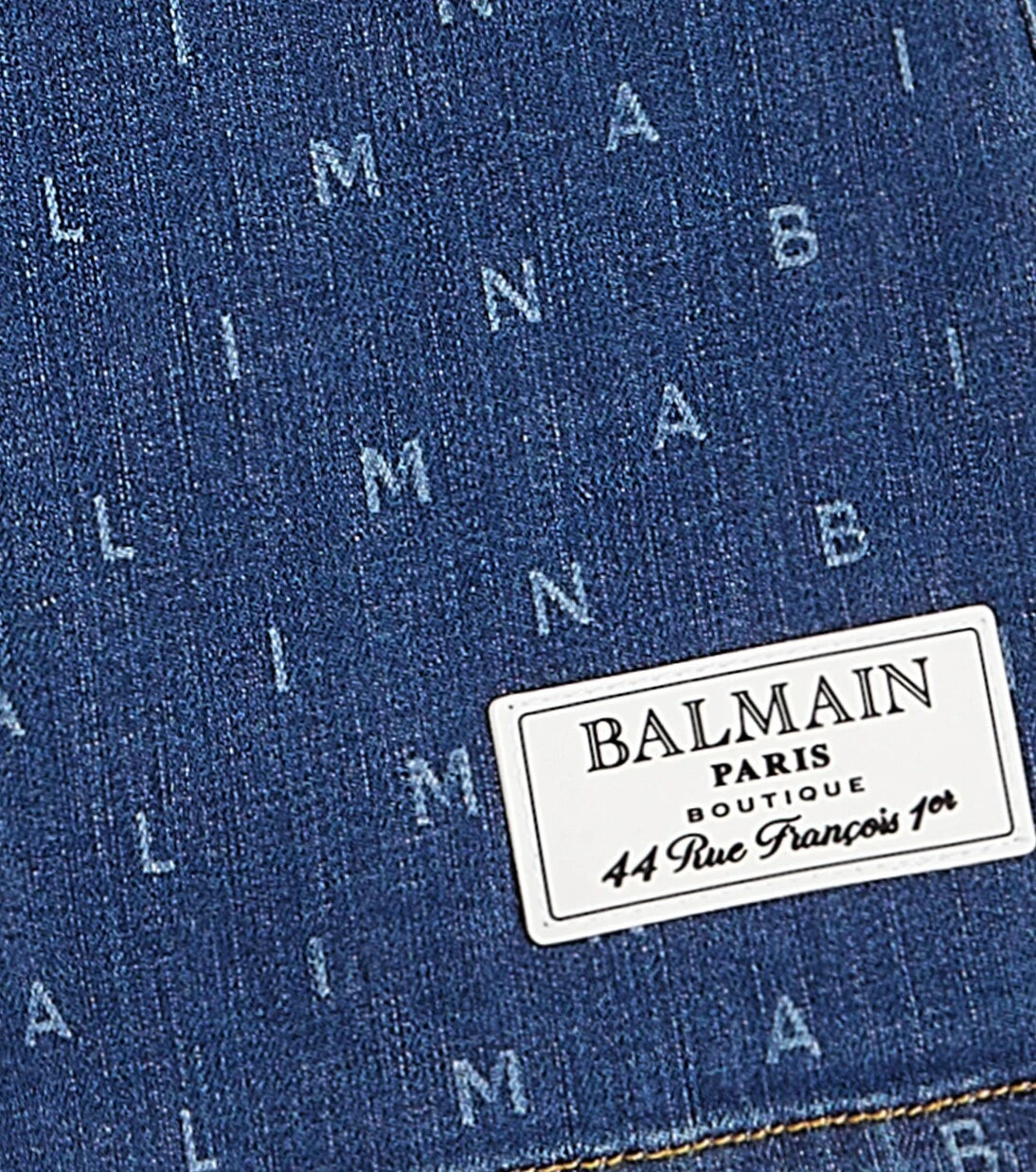 Balmain Kids - شورت جينز بشعار الماركة