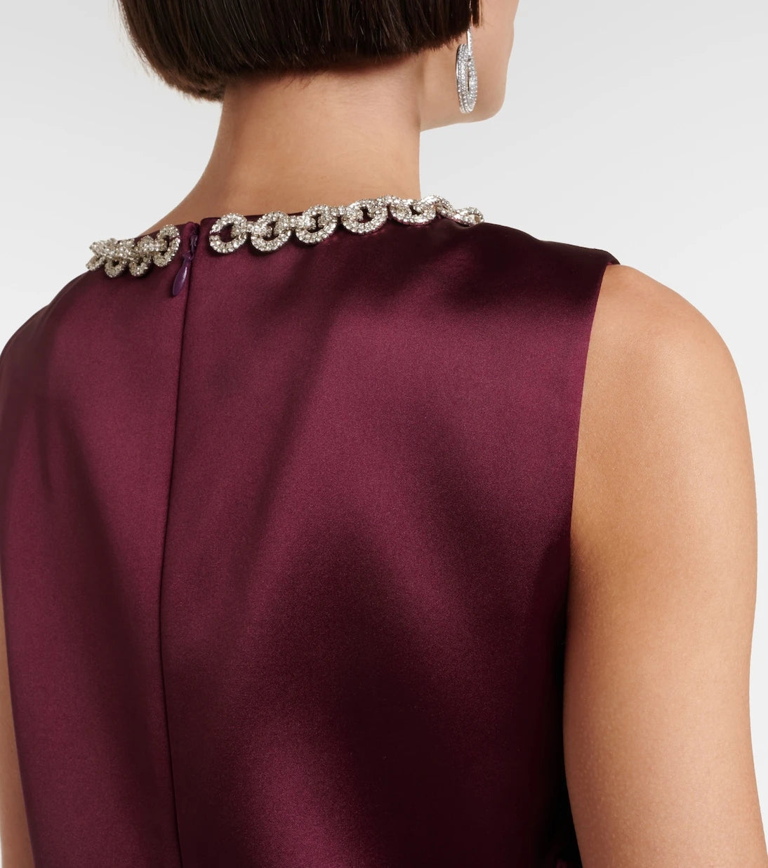 Self-Portrait - Bow-detail embellished satin minidress