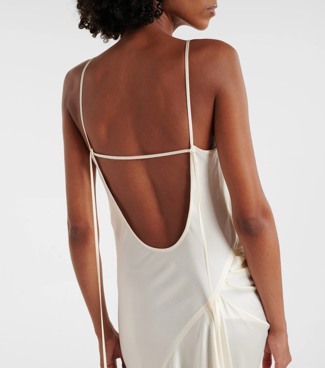 Victoria Beckham - Draped crêpe satin slip dress