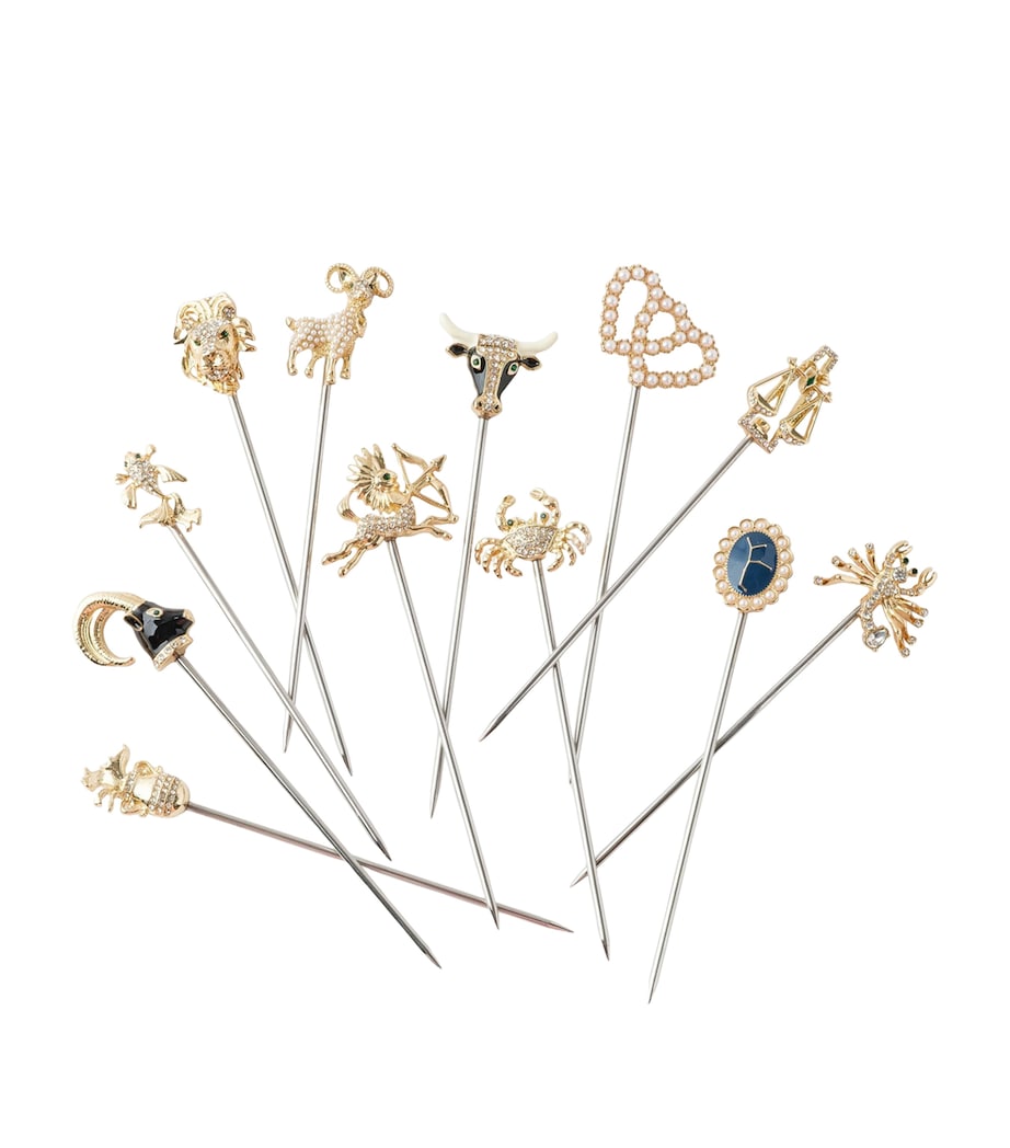 Joanna Buchanan Set of 12 Zodiac Cocktail Picks