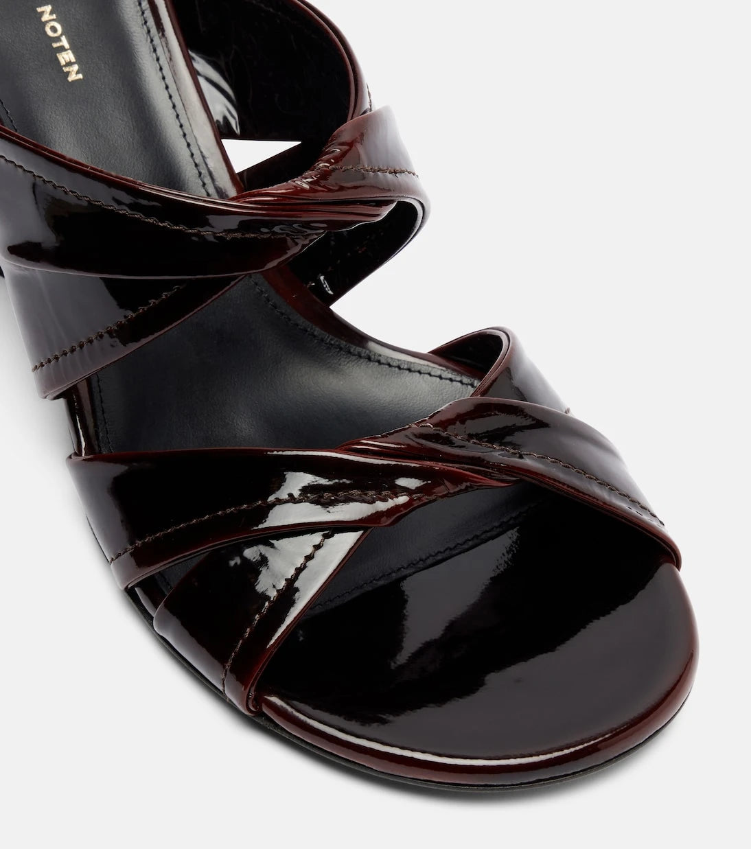 Dries Van Noten - 75 patent leather wedge mules