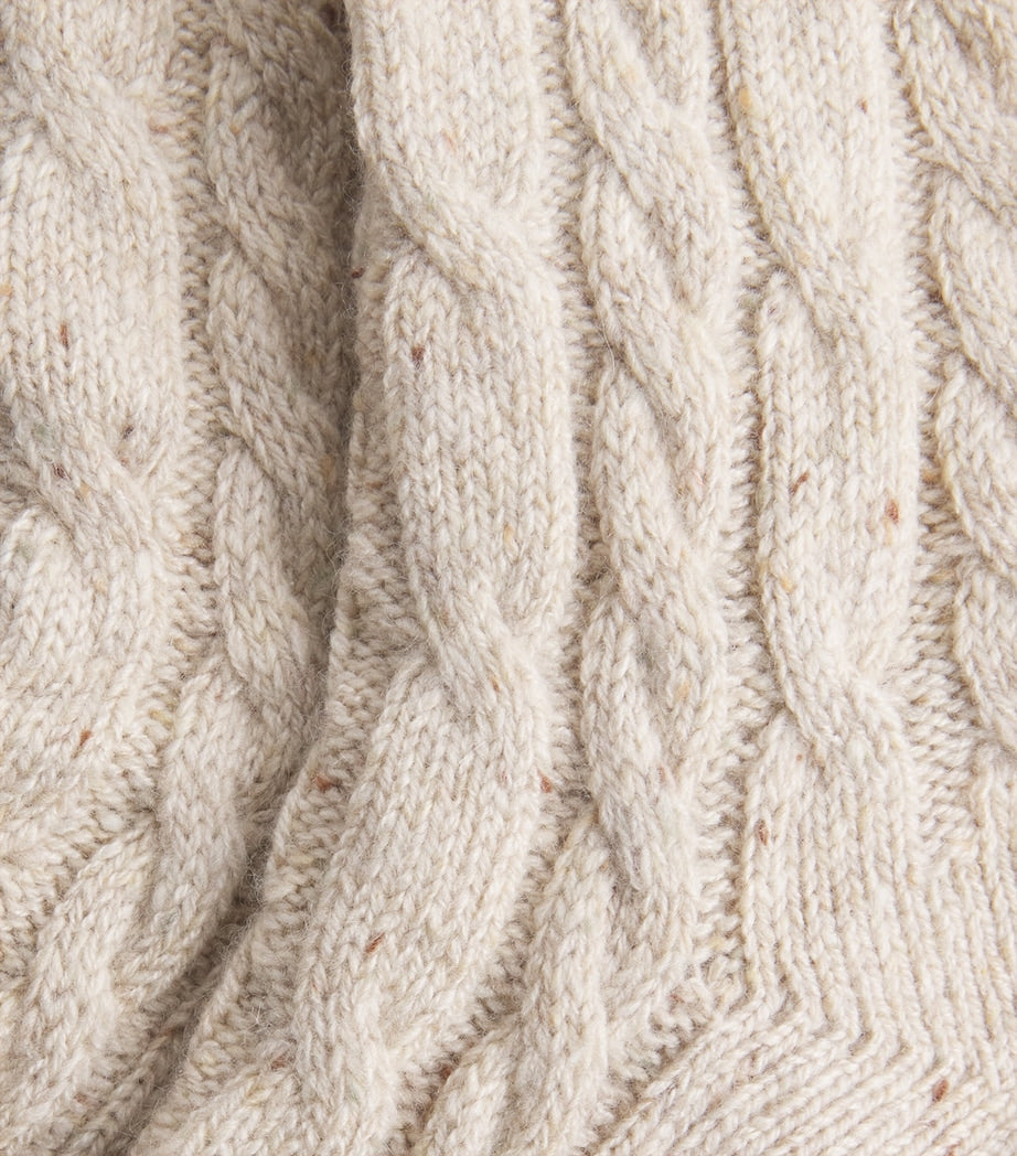 Cashmere-Blend Cable-Knit Socks