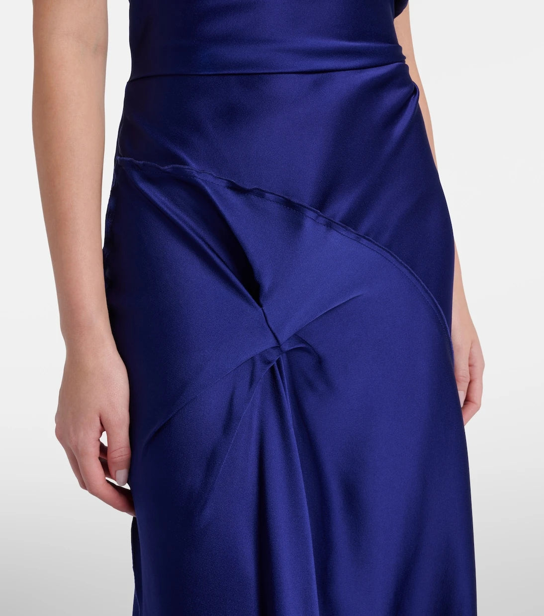 Victoria Beckham - Draped asymmetric satin midi dress