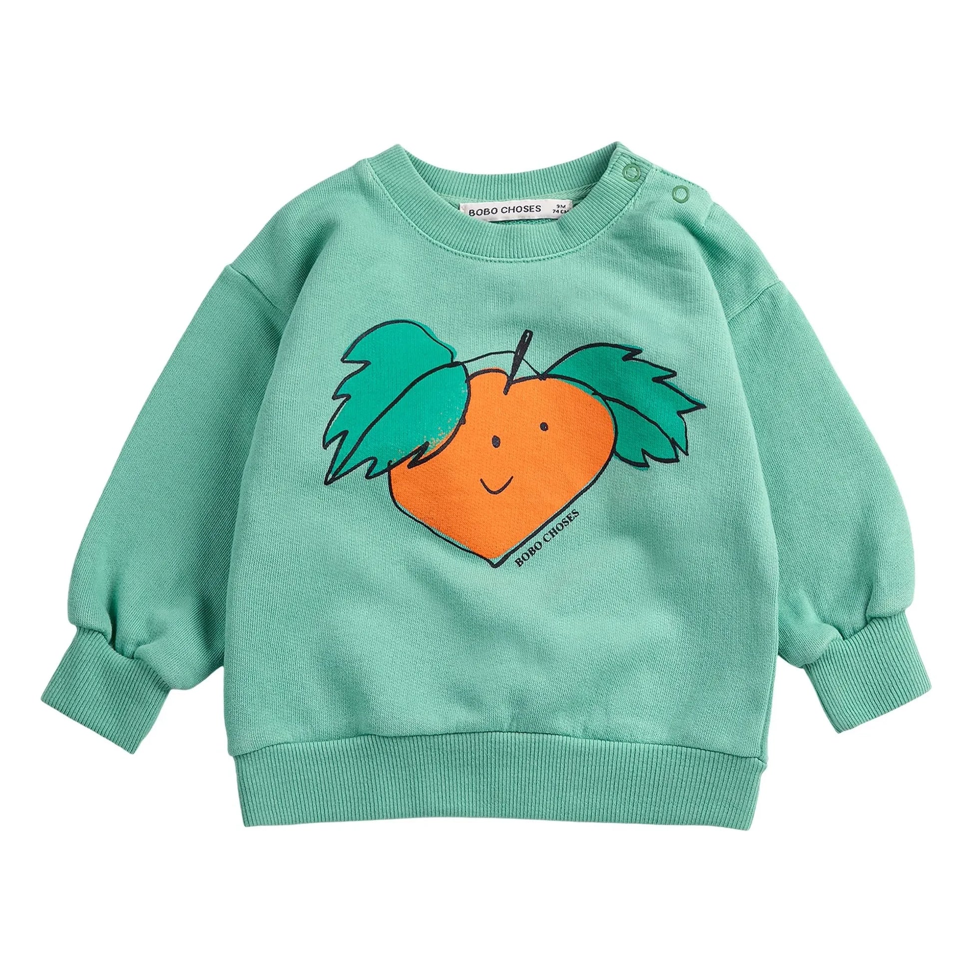 Bobo Choses - Orange organic cotton sweatshirt | Green