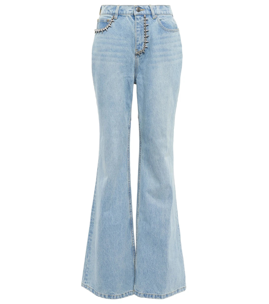 المنطقة - جينز قطني واسع مزين بقصات