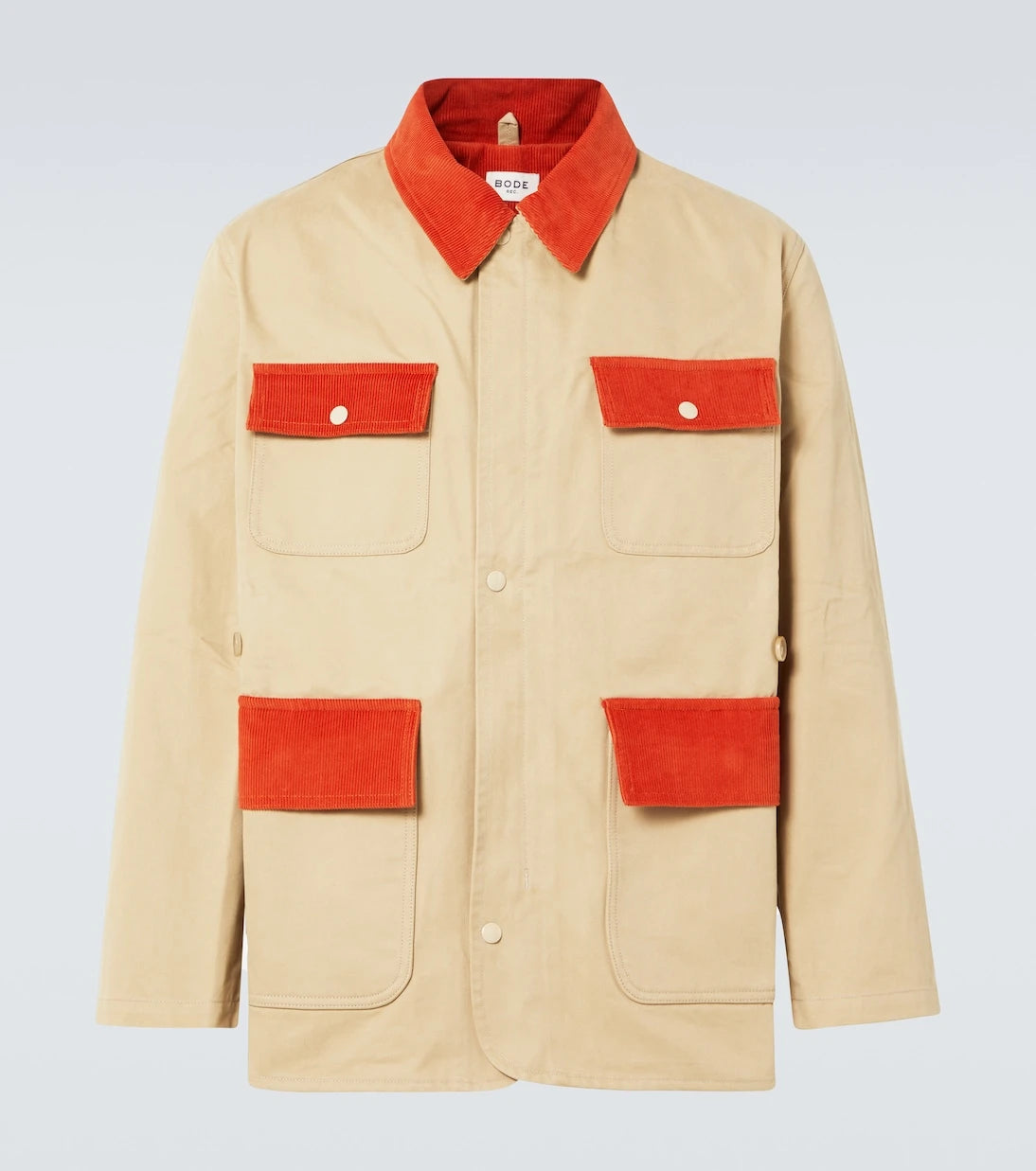 Bode - Corduroy-trimmed cotton twill field jacket