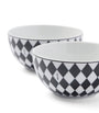 Set of 2 Porcelain Chequerboard Cereal Bowls (12cm)