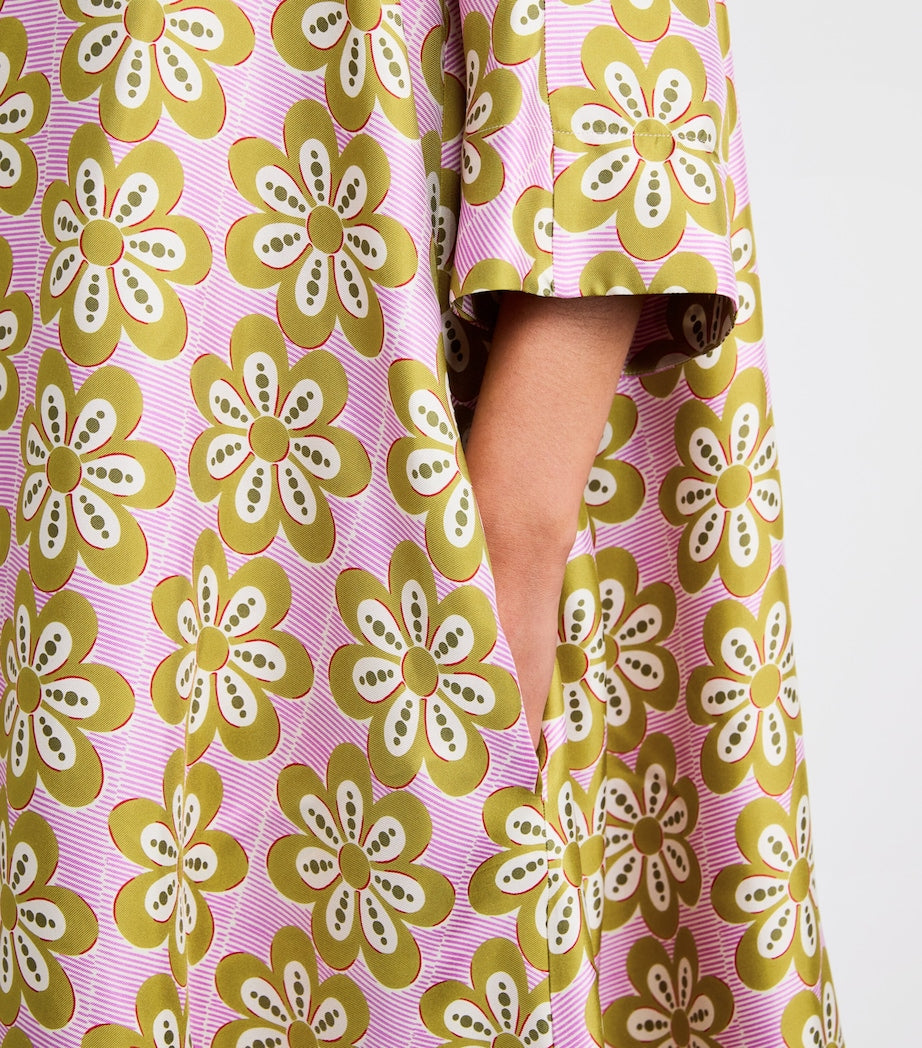 La Doublej Multi Floral Print Kaftan Maxi Dress