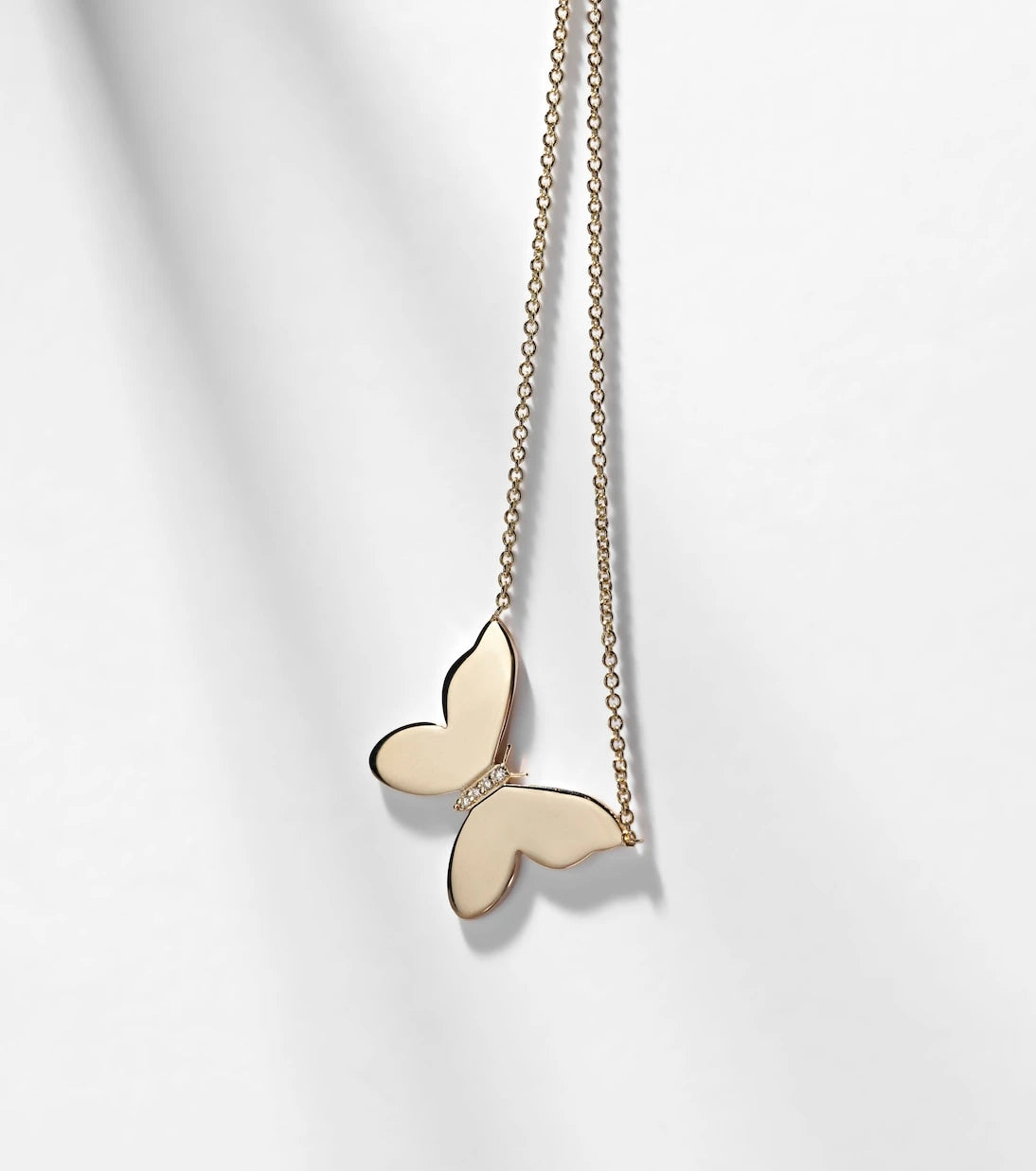 Sydney Evan - Butterfly 14kt gold necklace with diamonds