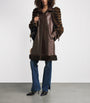 Chloé Brown Leather Fur-Trim Coat