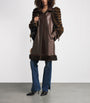 Chloé Brown Leather Fur-Trim Coat