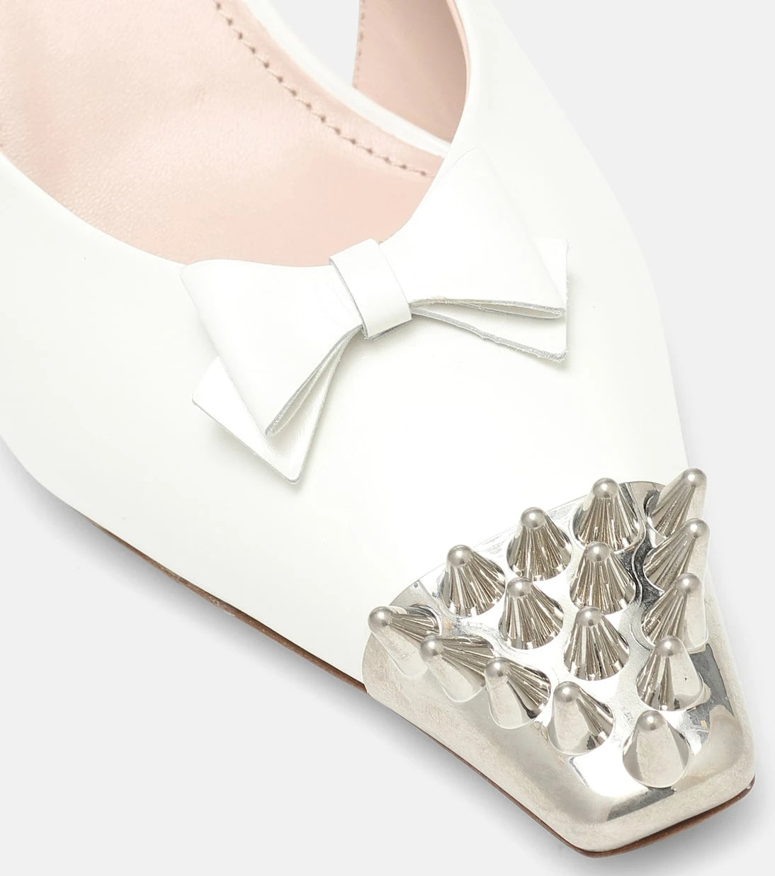Miu Miu - Slingback studded leather pumps